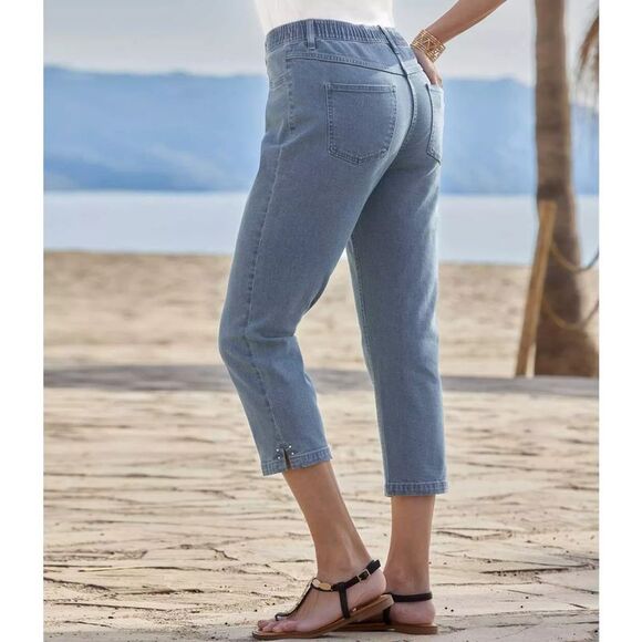 Atlas for Women Womens/Ladies Denim Cropped Jeggings / Blue - Picture 2 of 5